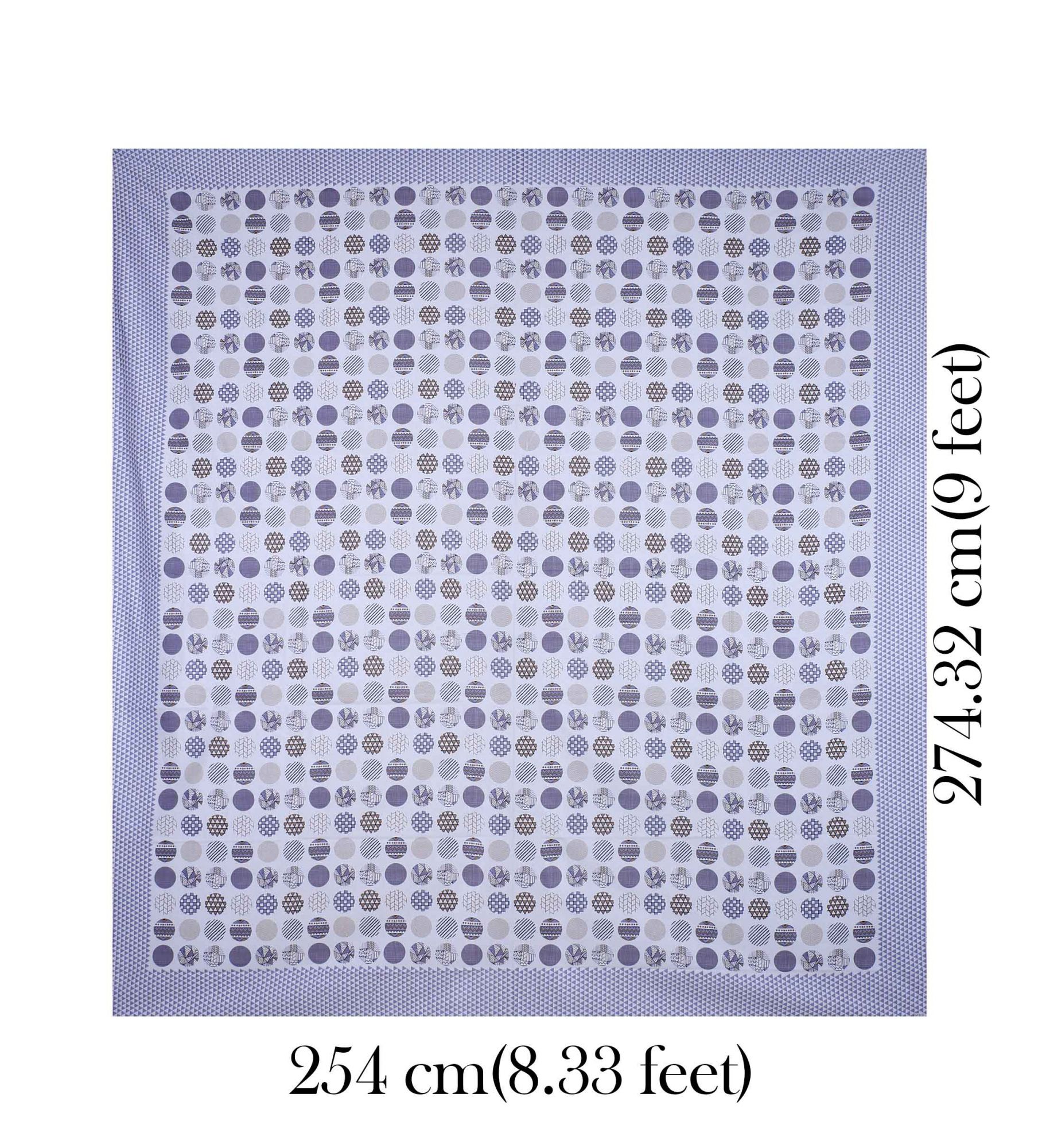 Trendy Polka Grey Cotton King Size Bedsheet