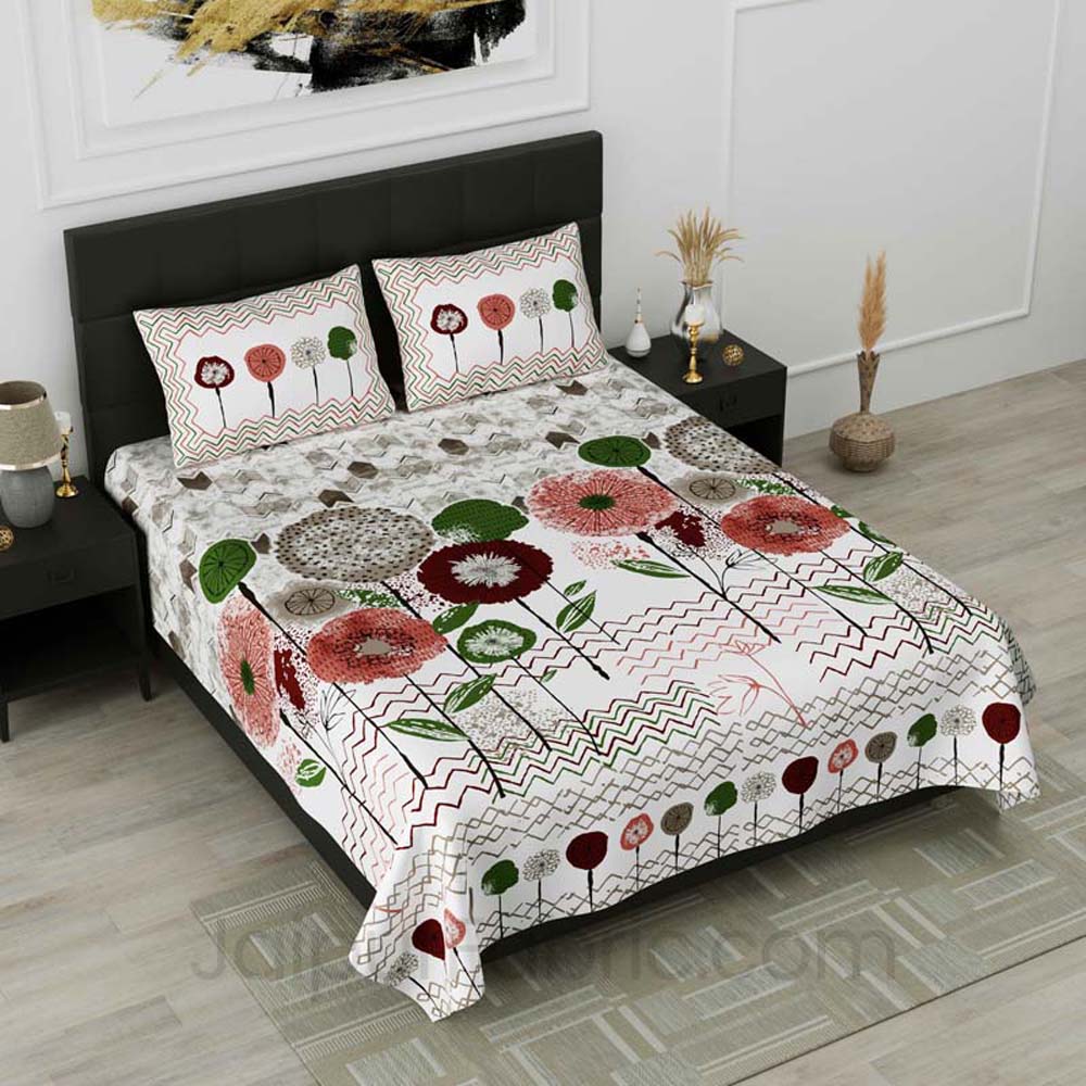 Dandelion Green Pure Cotton Double Bedsheet