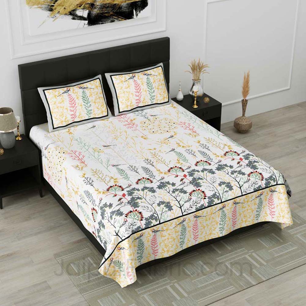 Eco Friendly Nature Grey Pure Cotton Double Bedsheet