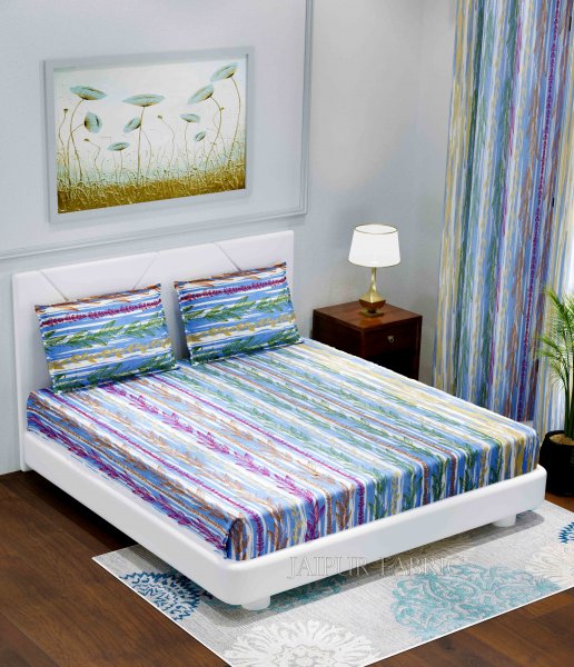 Deep Aquatic King Size Double BedSheet