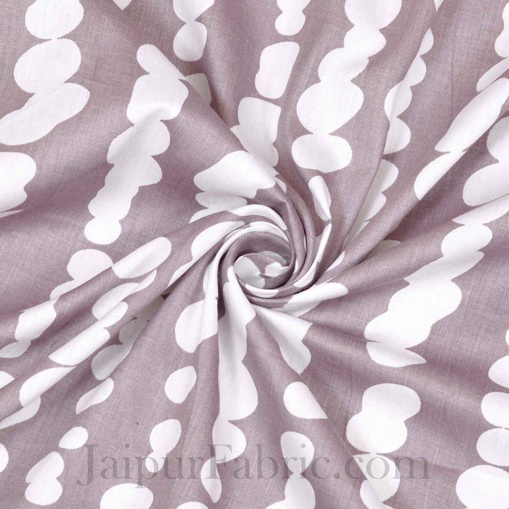 Scattered Pebbles Grey Mauve King Size King Size Double Bedsheet