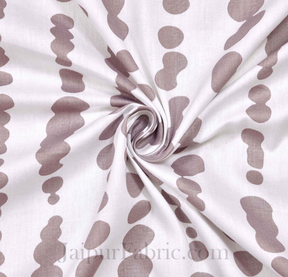 Scattered Pebbles White Grey King Size Double Bedsheet