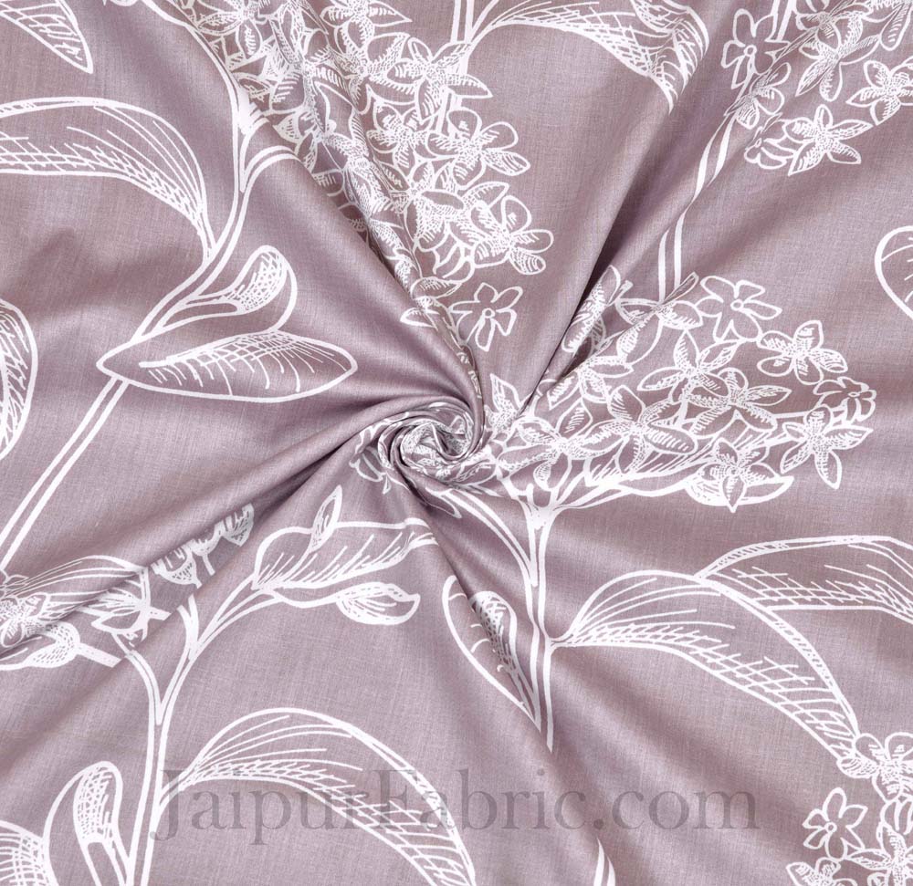 Decorous Grey Mauve King Size Double Bedsheet