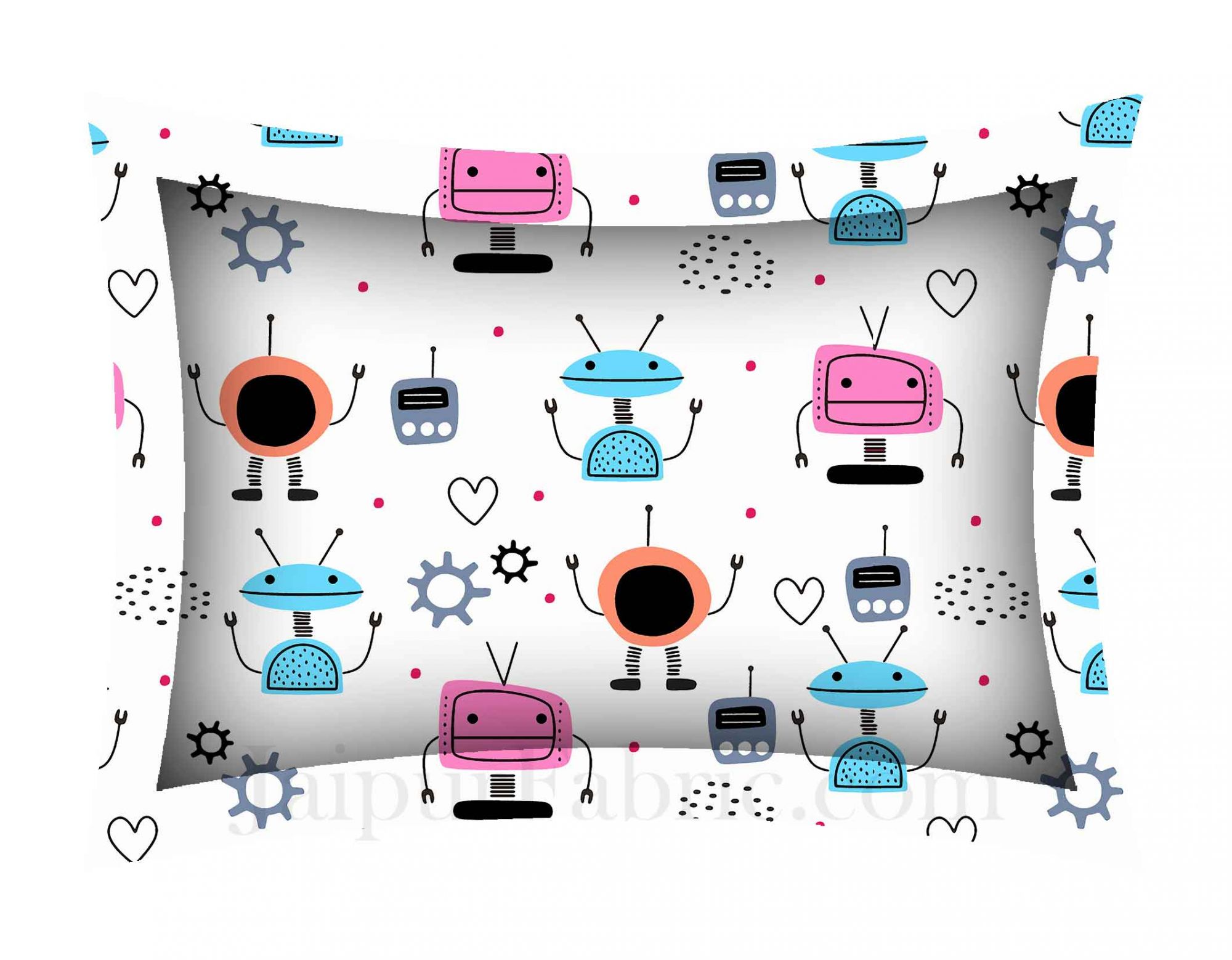 Kids Colorful Robotics  King Size Bedsheet