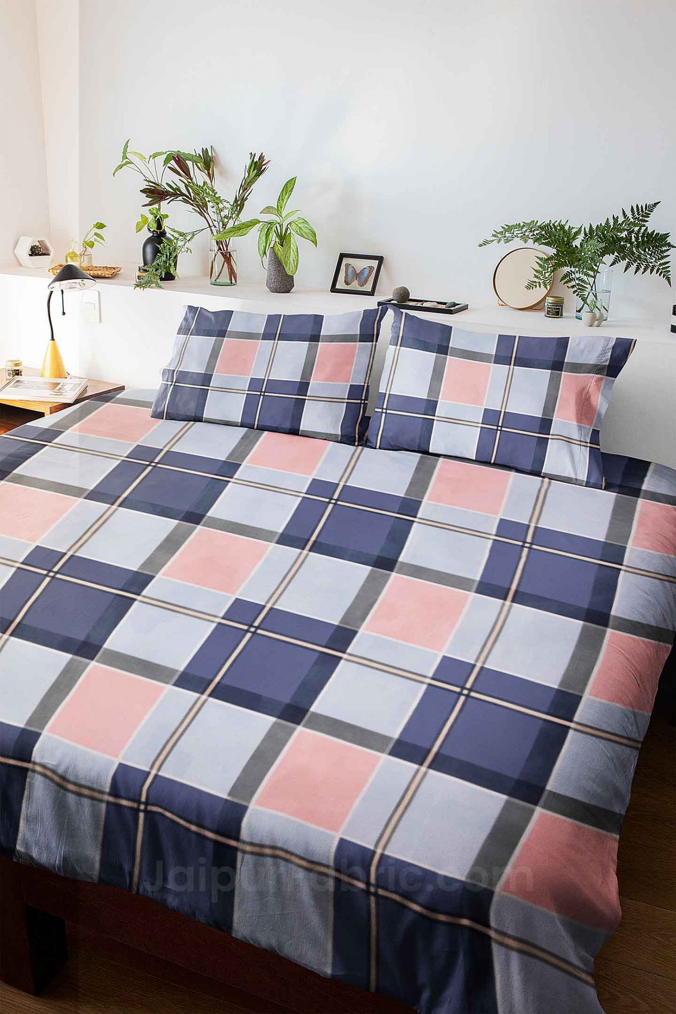 Stylish Checks Super Soft King Size Double BedSheet