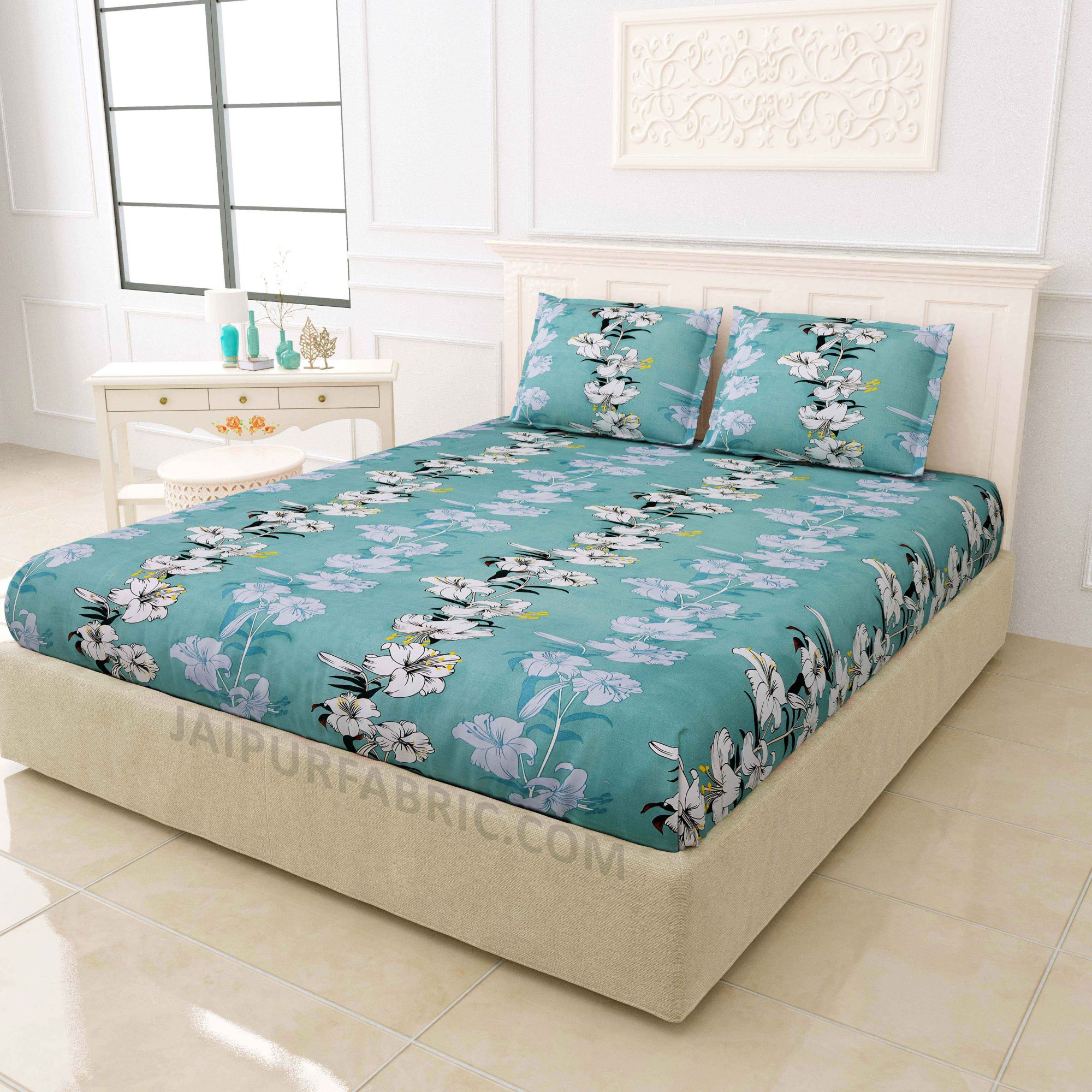 Seagreen Aquatic King Size Bedsheet