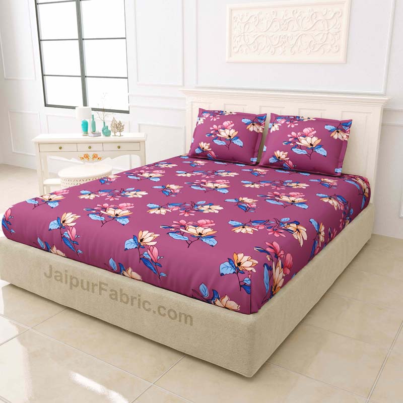 Magenta Lilac King Size Bedsheet