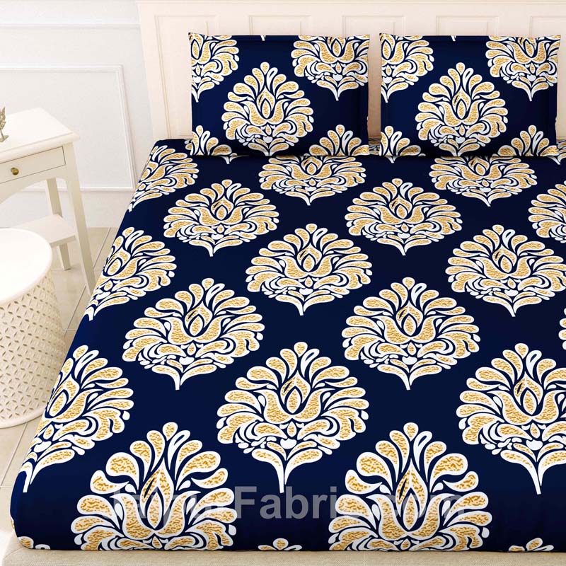 Navy Blue Royal King Size Bedsheet