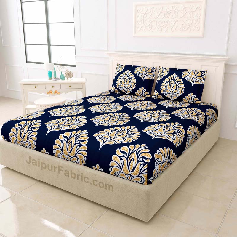 Navy Blue Royal King Size Bedsheet