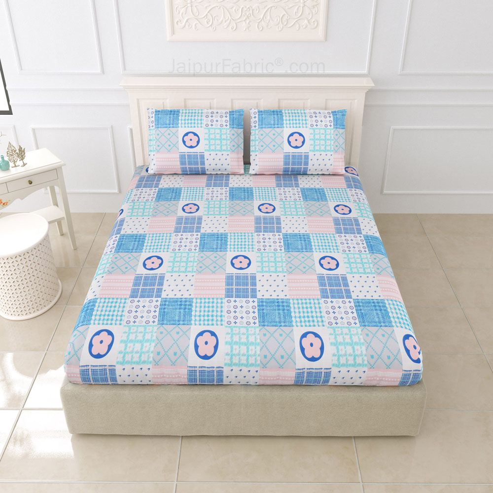 Cool Blue King Size BedSheet