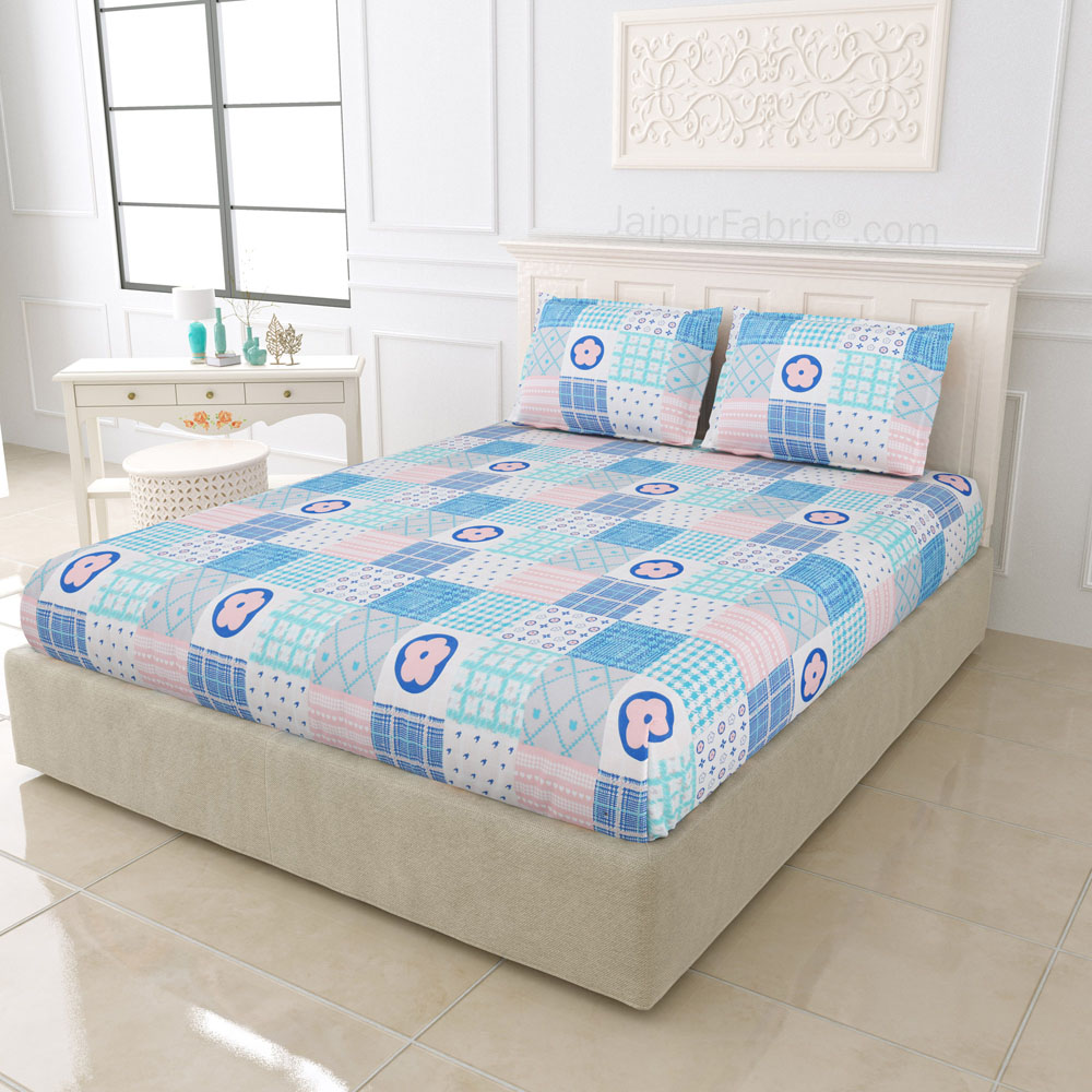 Cool Blue King Size BedSheet