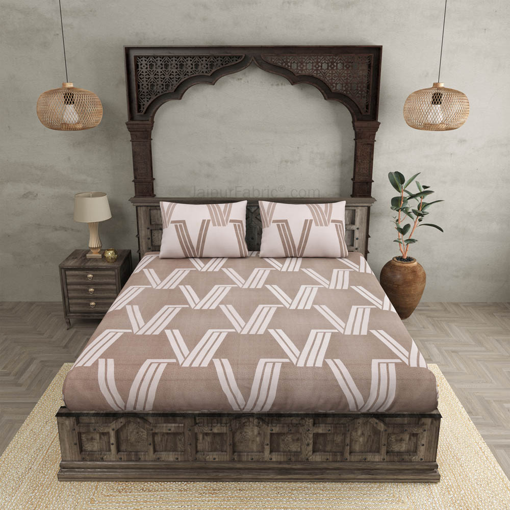 Vastness Taupe King Size Bedsheet