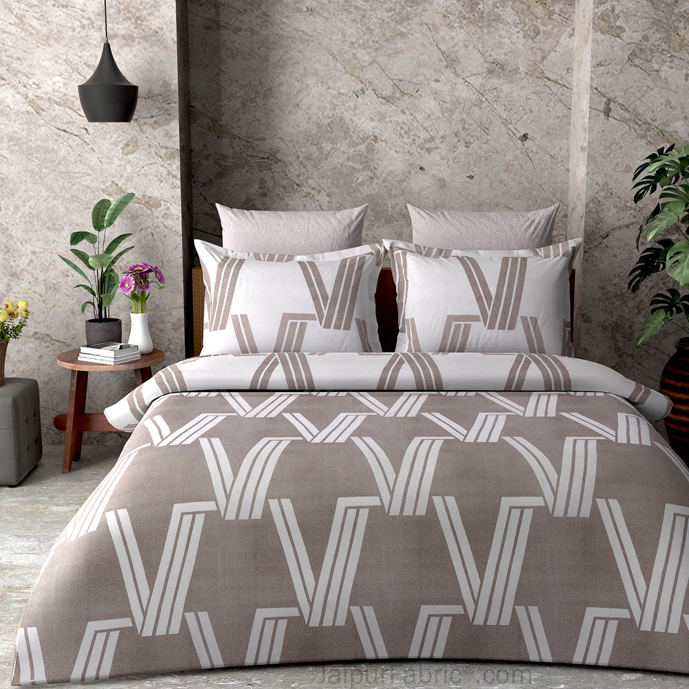 Vastness Taupe King Size Bedsheet