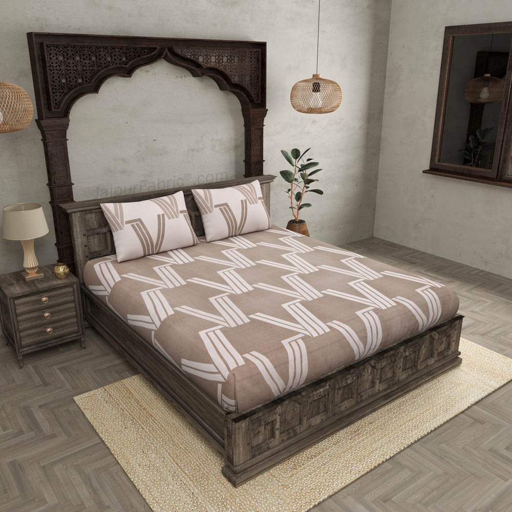 Vastness Taupe King Size Bedsheet