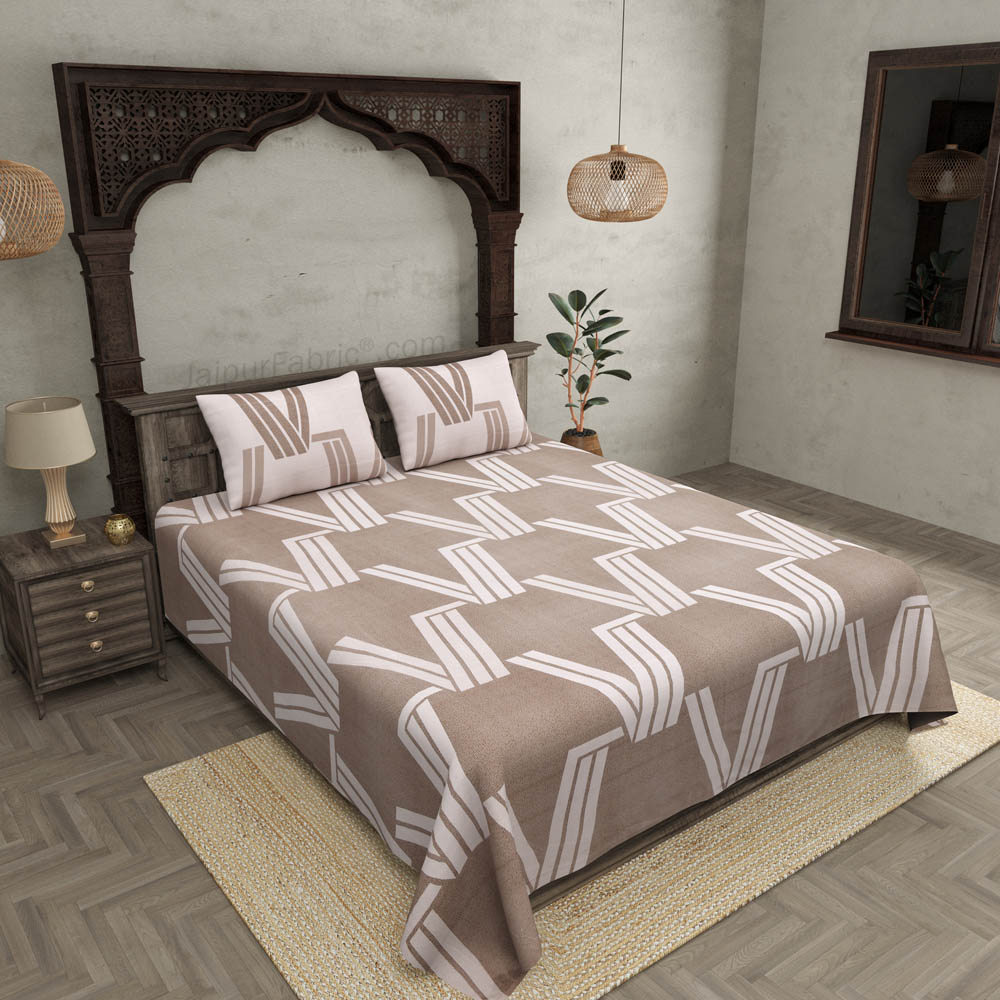 Vastness Taupe King Size Bedsheet