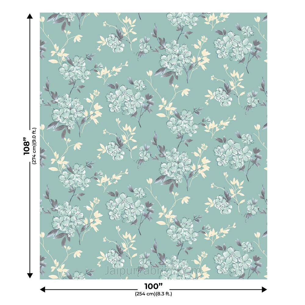 Tropical Floral Green King Size BedSheet