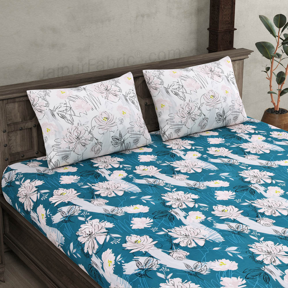 Contemporary Blue King Size Bedsheet