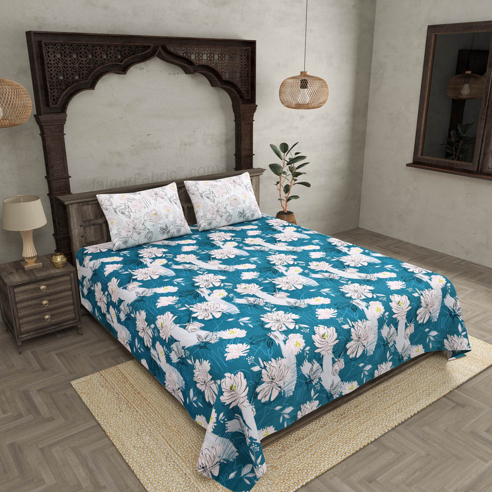 Contemporary Blue King Size Bedsheet