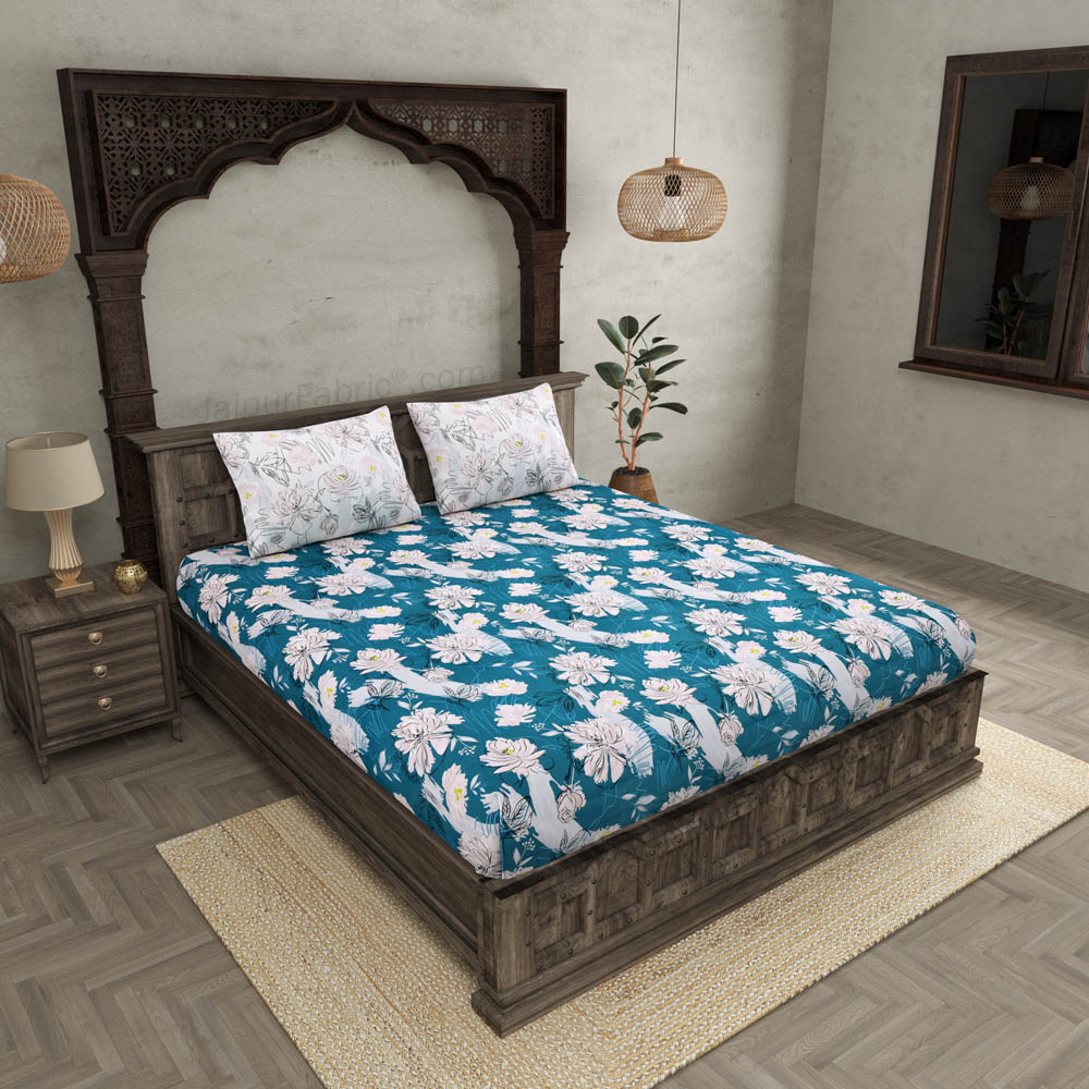 Contemporary Blue King Size Bedsheet