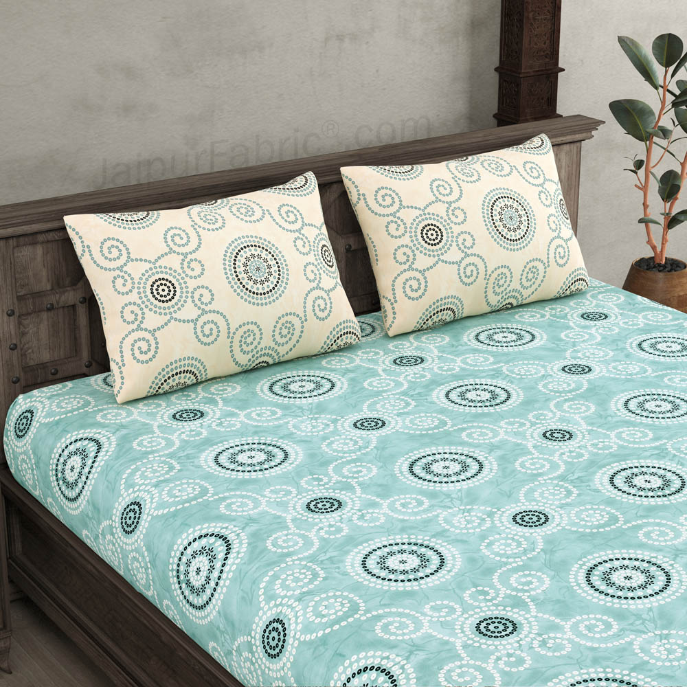 Bhandhej Green King Size Bedsheet