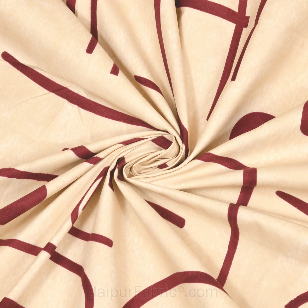 Abstract Art Burgandy King Size Bedsheet