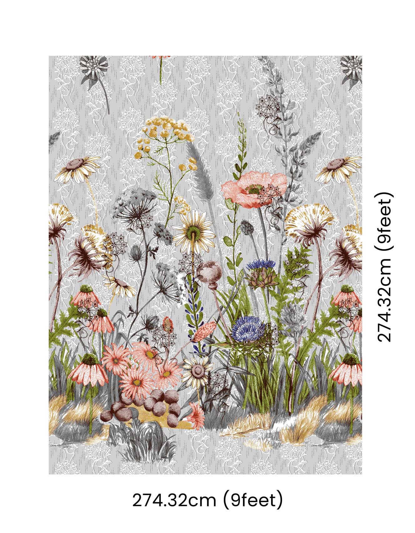 Flora Mist Digital Print Luxury Cotton King Size Bedsheet