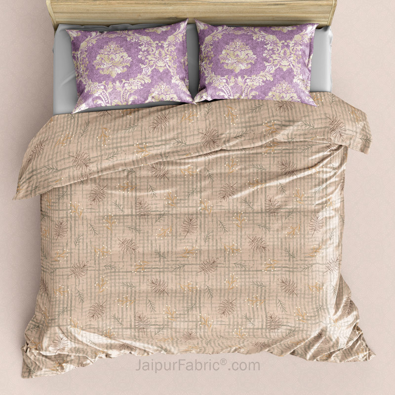 Two in One Reversible KingSize BedSheet Lavender Desert with 4 pillow covers