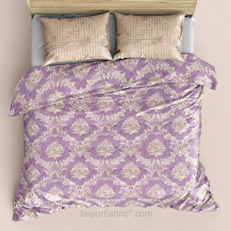 Two in One Reversible KingSize BedSheet Lavender Desert with 4 pillow covers