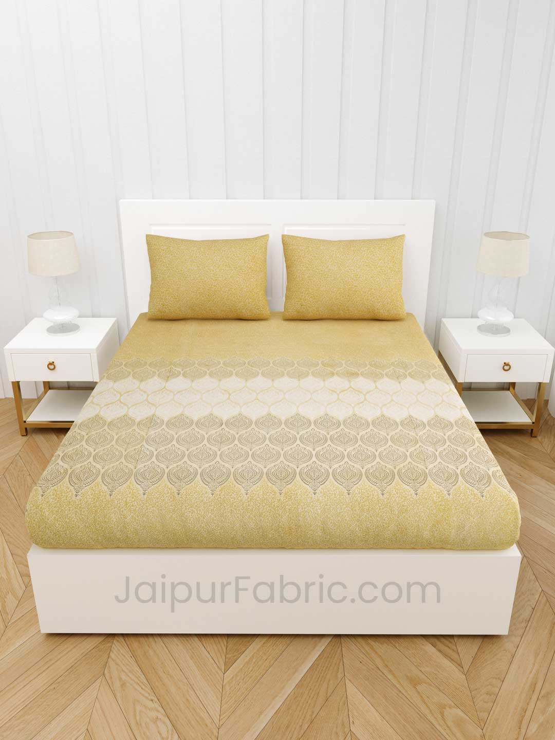 Dreamy Yellow Premium Cotton King Size BedSheet