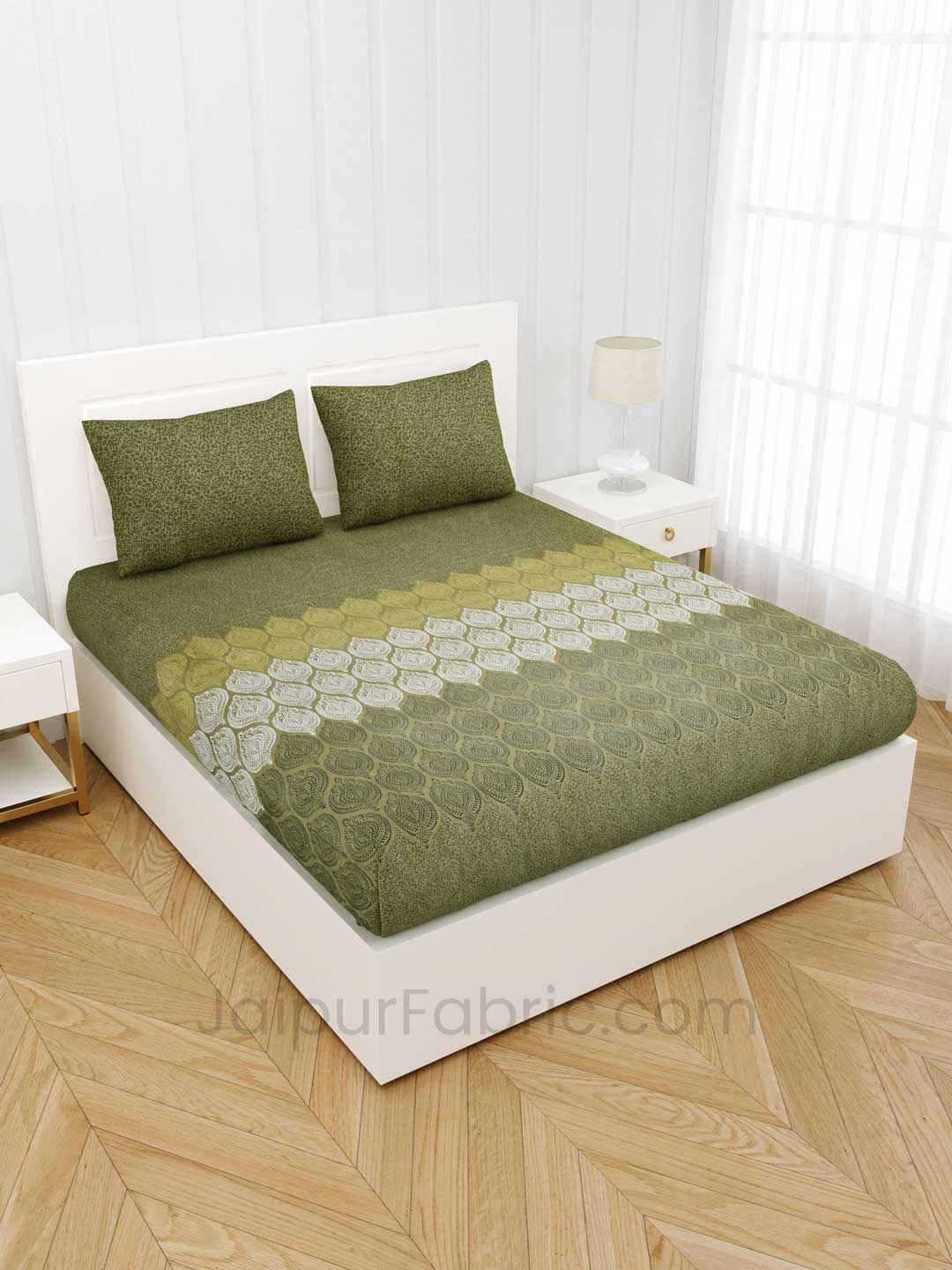 Dreamy Green Premium Cotton King Size BedSheet