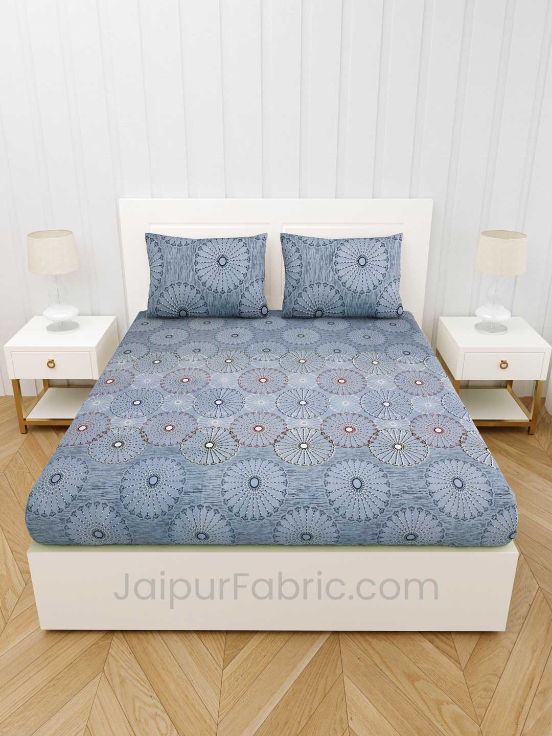 Minty Blue Premium Cotton King Size Double BedSheet