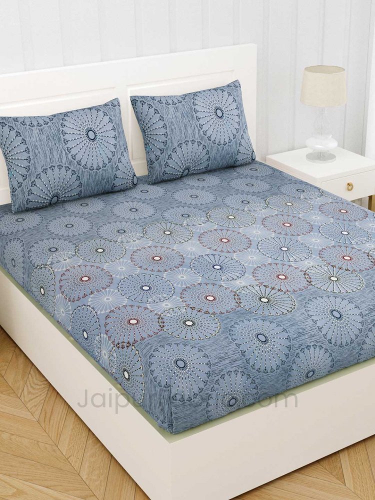 Minty Blue Premium Cotton King Size Double BedSheet