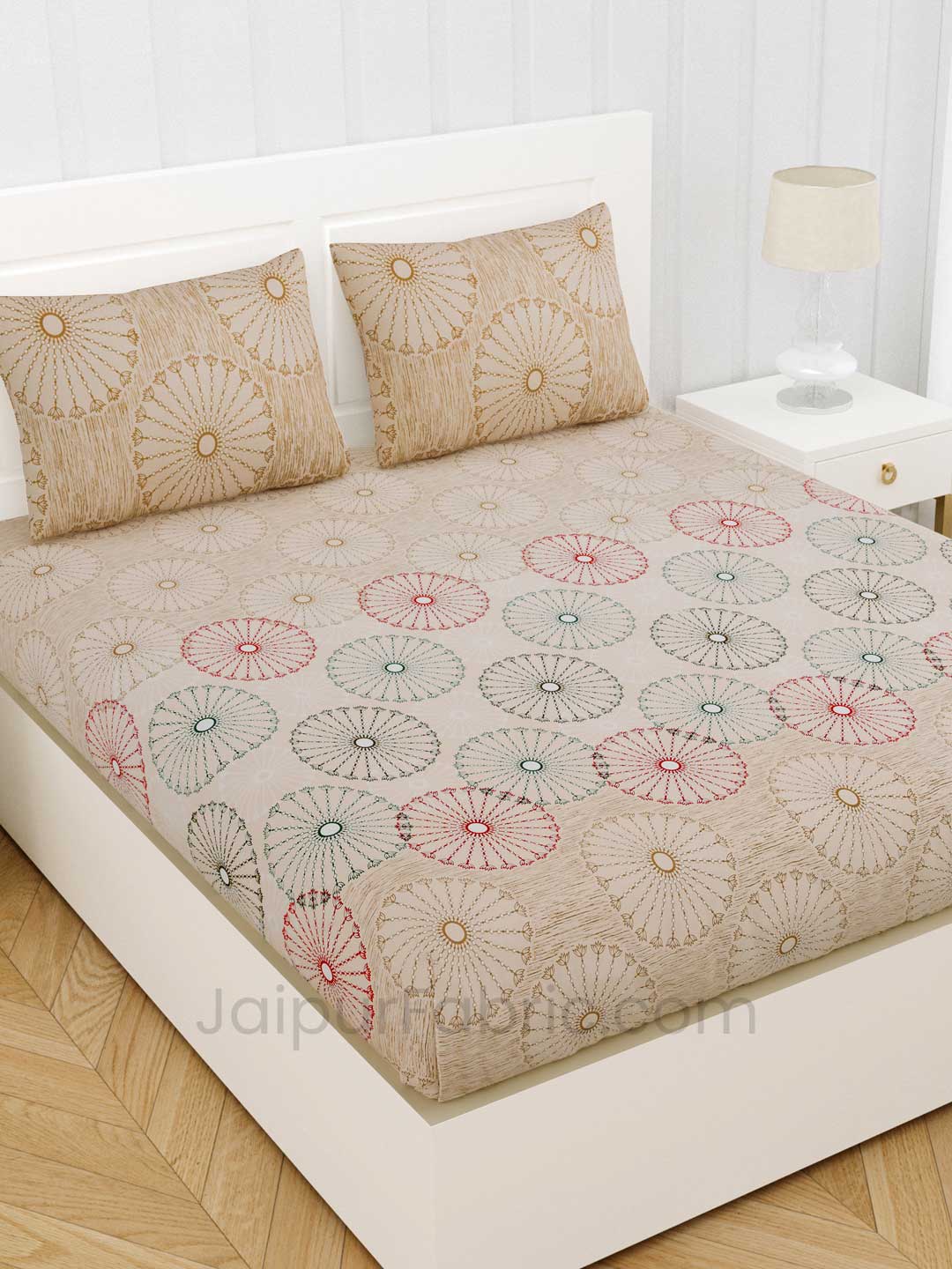 Caramel Cream Premium Cotton King Size Double BedSheet