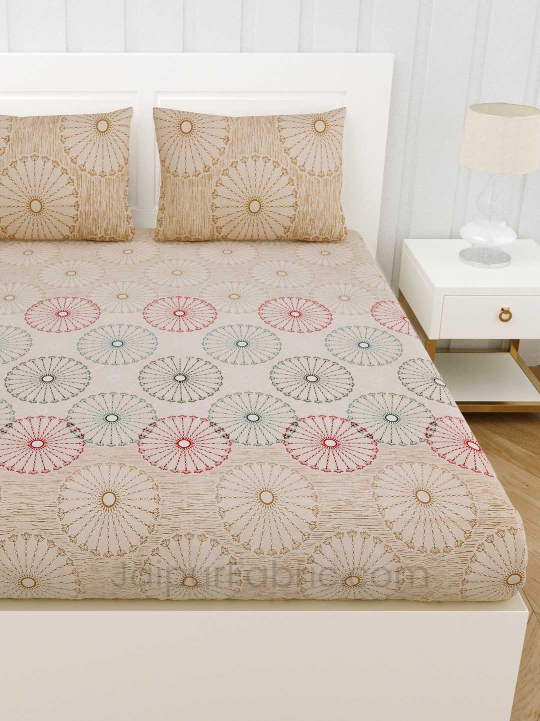 Caramel Cream Premium Cotton King Size Double BedSheet