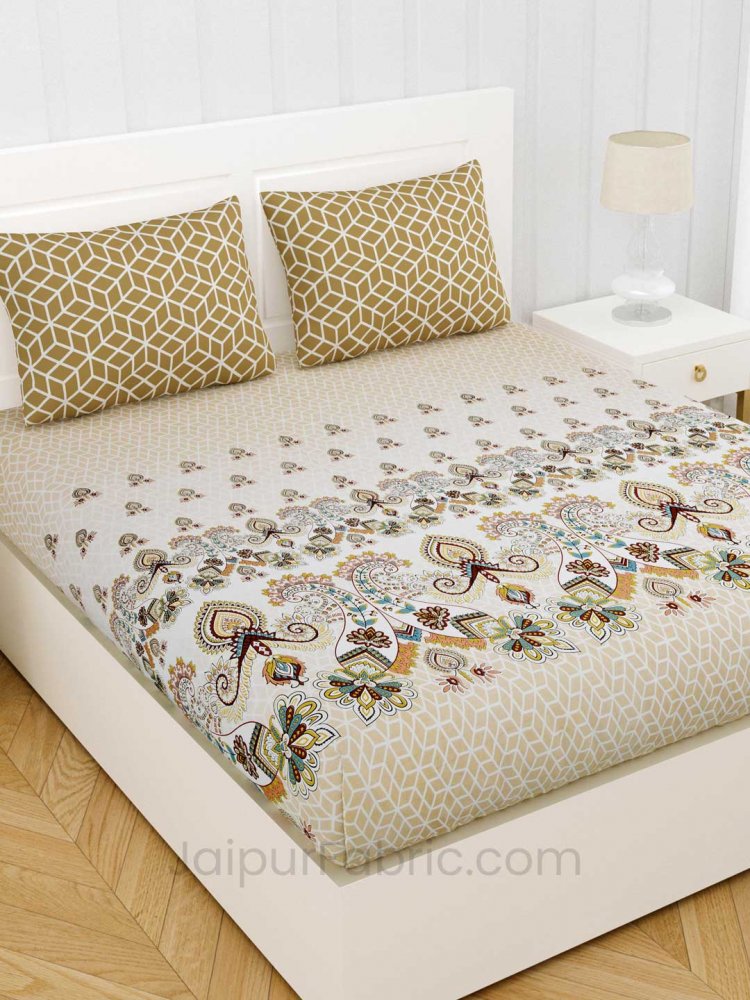 Stylish Trendy Brown Premium Cotton King Size Double BedSheet