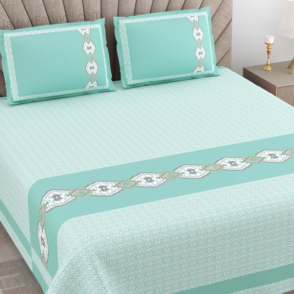 Sea Green Oasis Pure Cotton King Size Double BedSheet