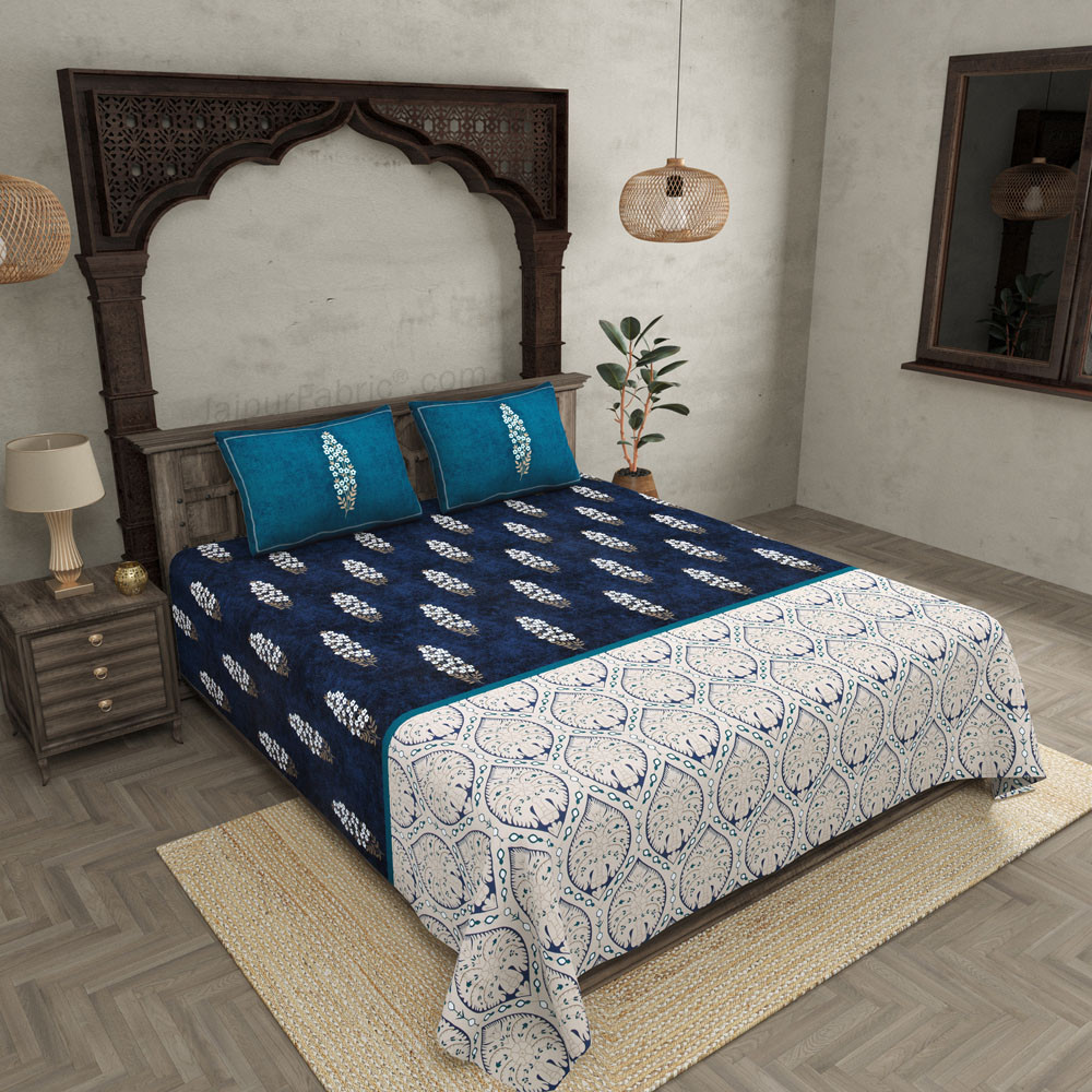 Azure Fusion Premium Twill Cotton King Size BedSheet