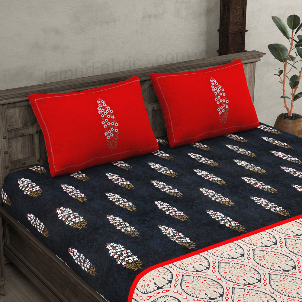 Vermillion Fusion Premium Twill Cotton King Size BedSheet