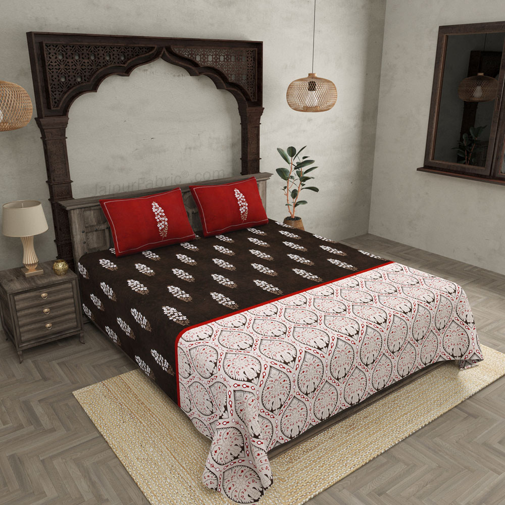 Coral Fusion Premium Twill Cotton King Size BedSheet