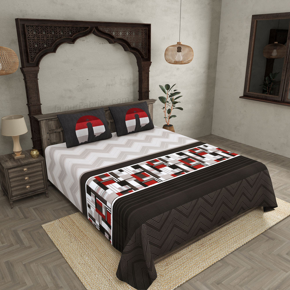 Ebony Contemporary Premium Twill Cotton King Size BedSheet