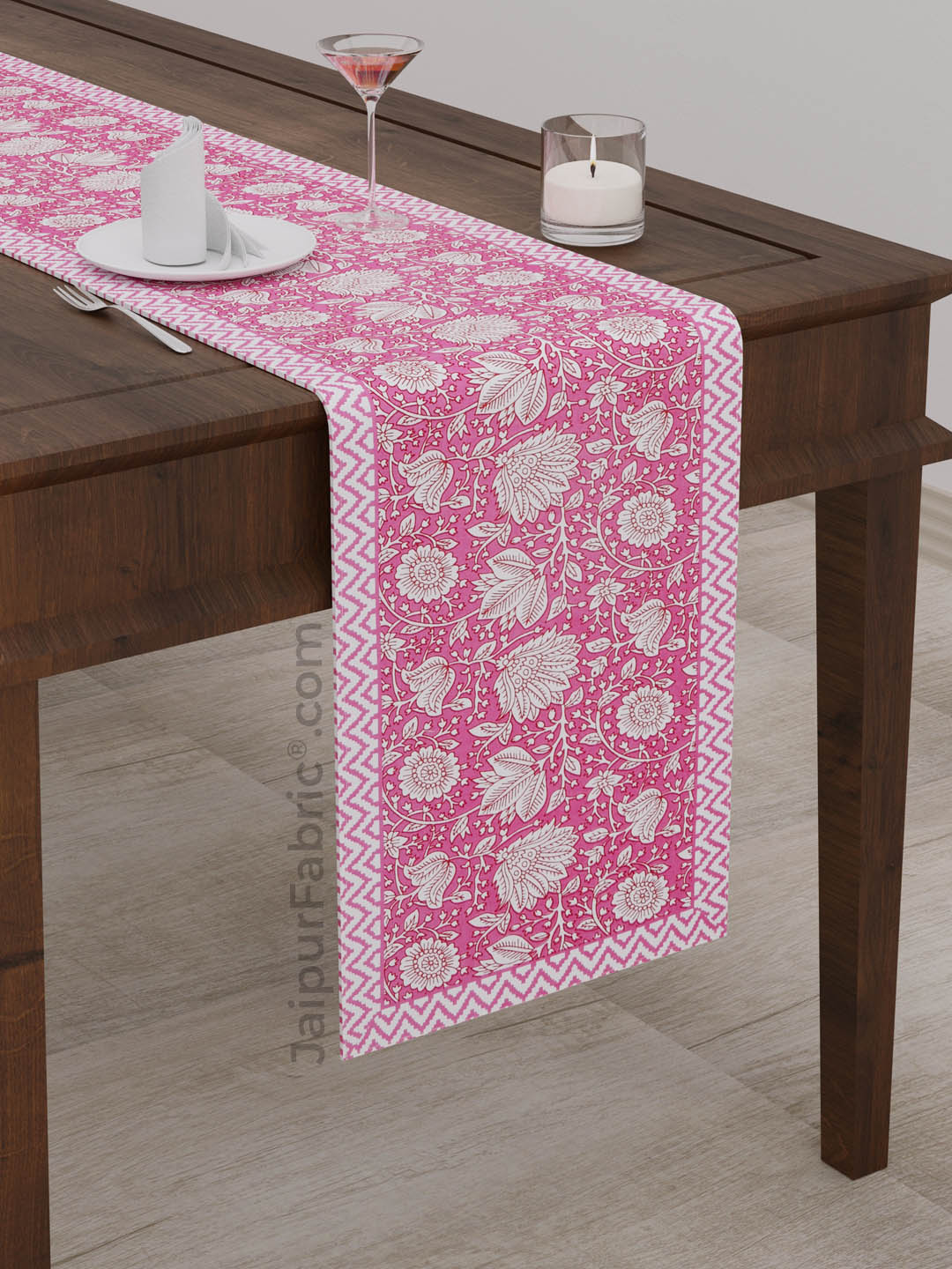 Cream Pink Contemporary Print Set of 13 Table Set