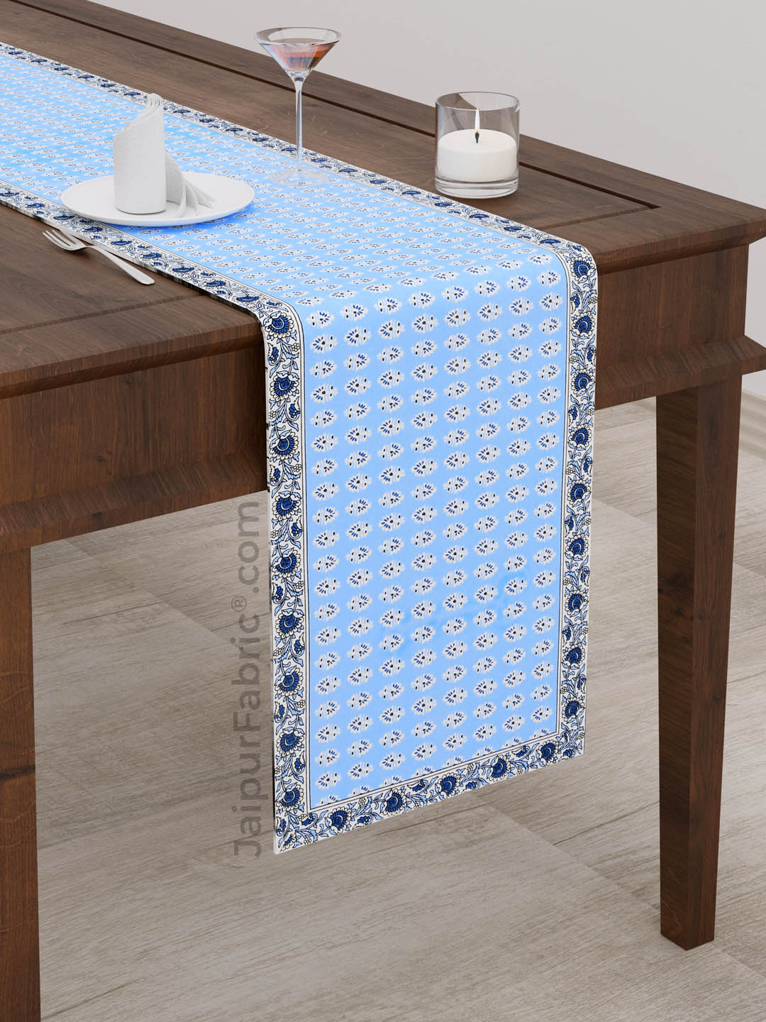 Blue Block Print Set of 13 Table Set