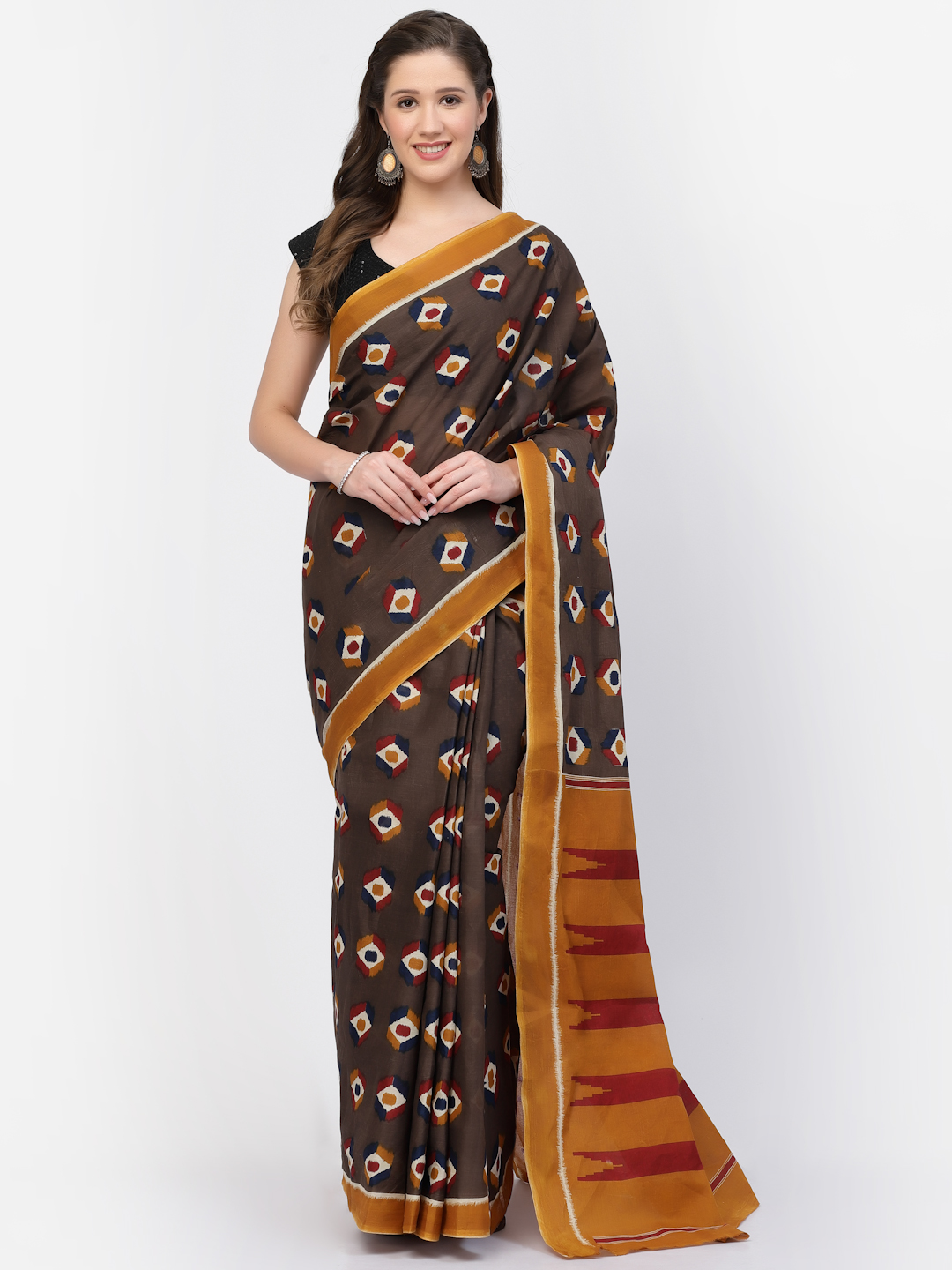 Women's Cotton Screen Printed Saree with Unstitched Blouse