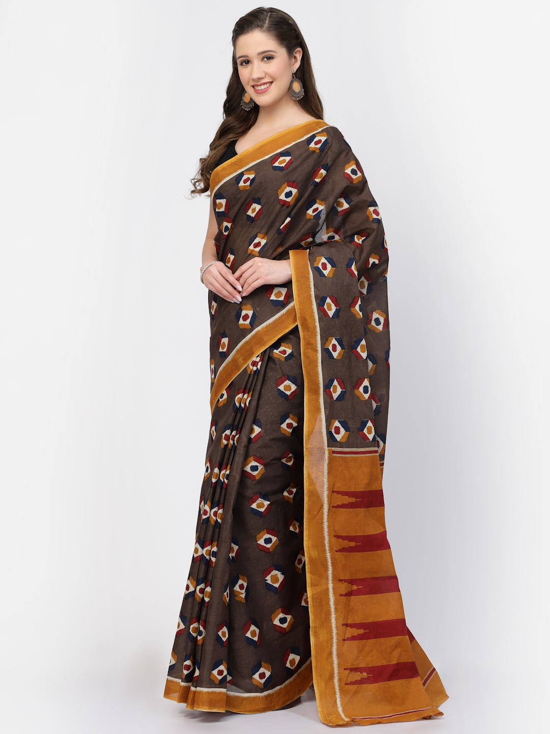 Women's Cotton Screen Printed Saree with Unstitched Blouse