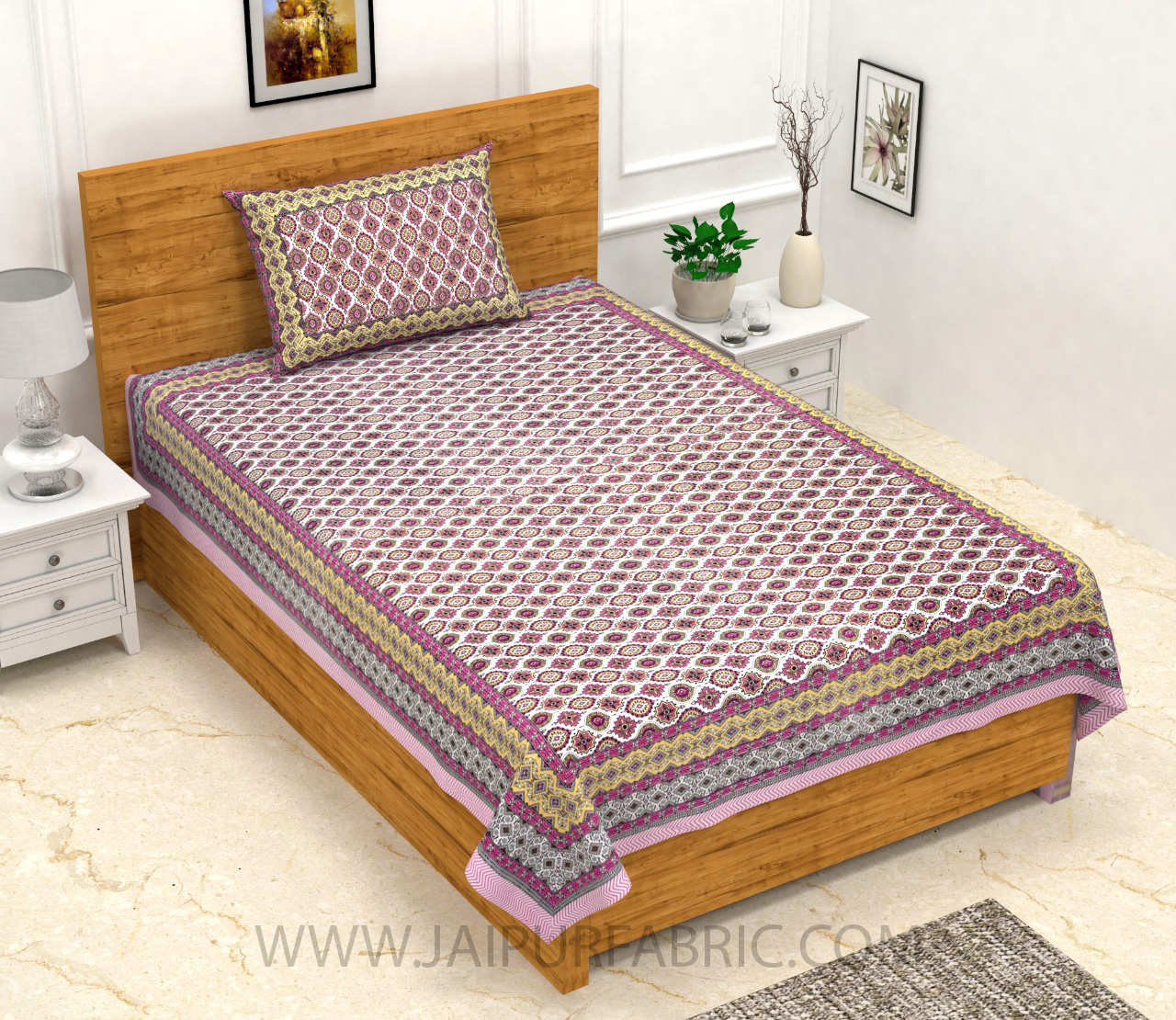 Ethnic Charm Blue Single Bedsheet