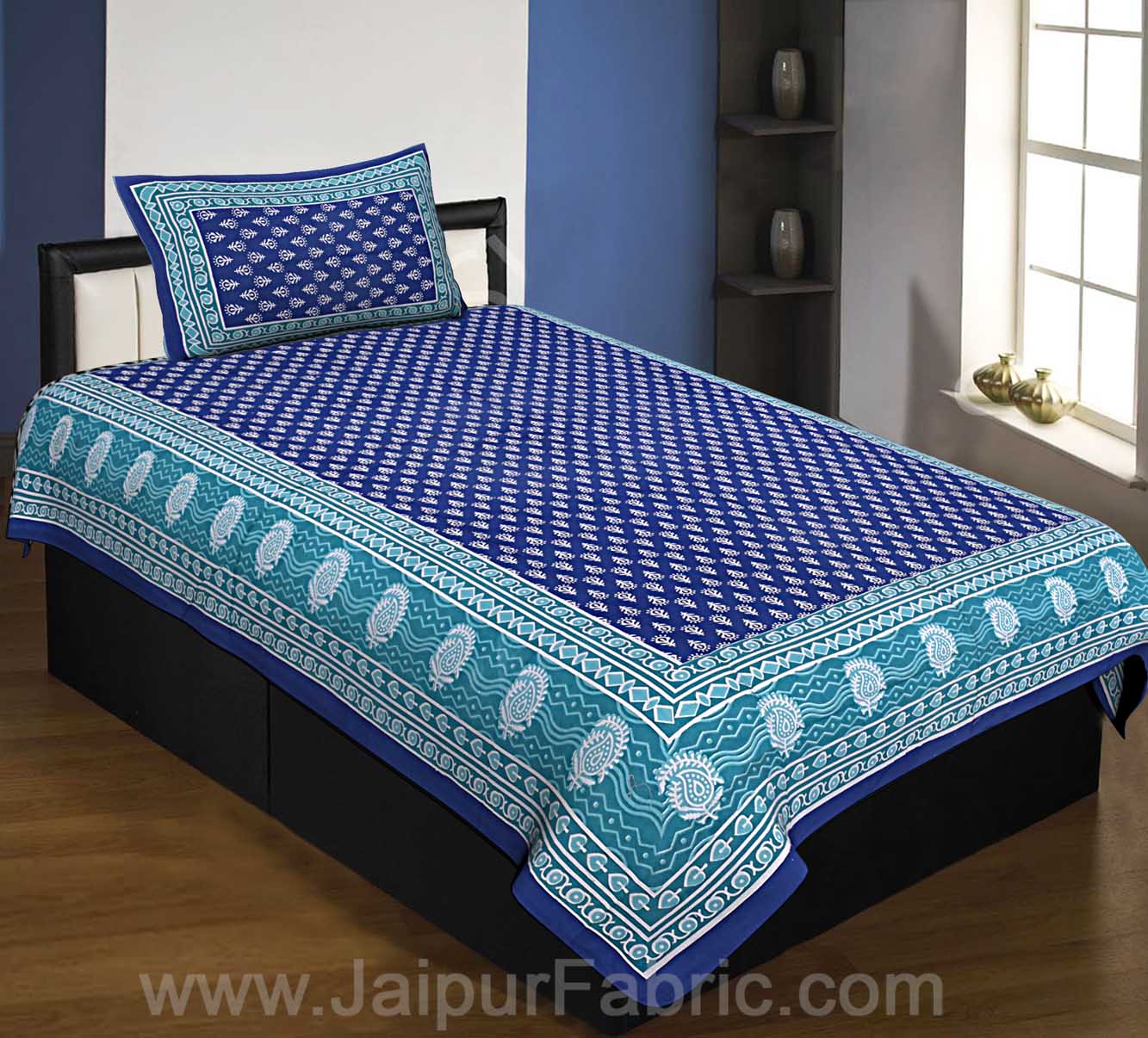 COMBO75- Set of 1 Double Bedsheet and  1 Single Bedsheet With  2+1 Pillow Cover