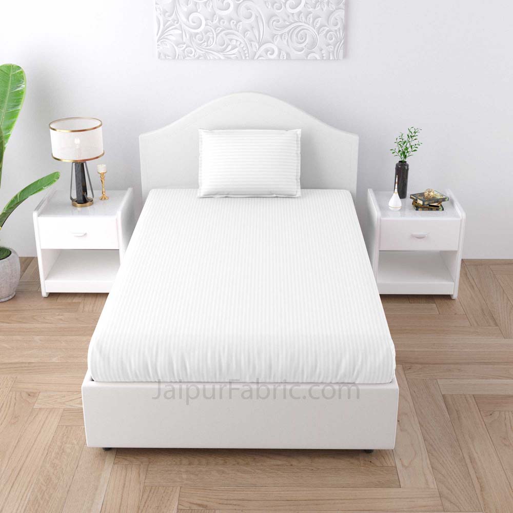 WHITE PLAIN SINGLE BEDSHEET