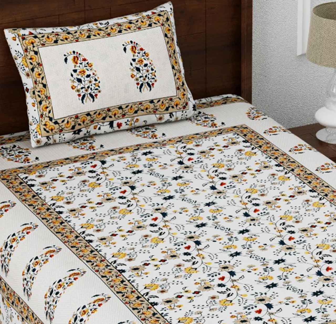 Marble Italica Beige Grey Single Bedsheet