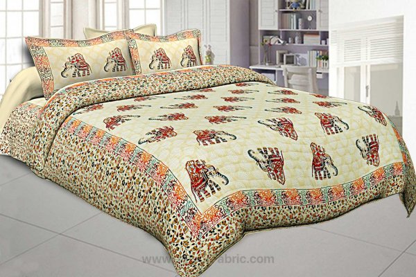 Jaipur Razai Double Bed With Satrangi Elephant Pattern Combo Pack