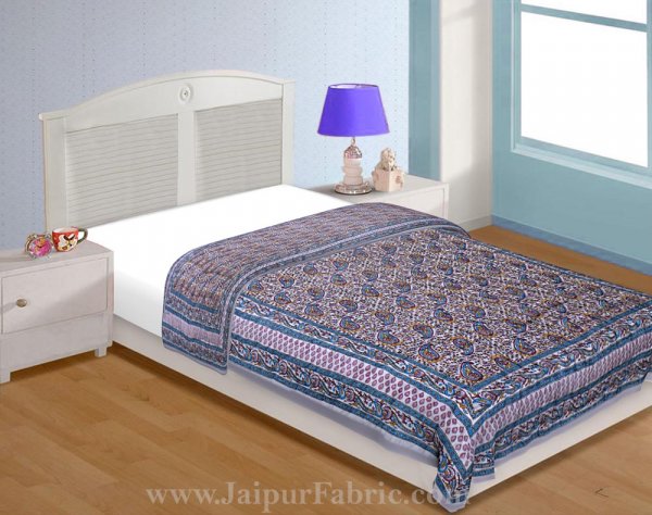 Jaipuri Quilt Motif Print 200Gsm Fine Cotton Single Bed Rajai